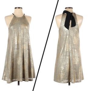 Lila Clothing Co Tie-Back Metallic Swing Dress S